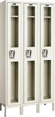 Hallowell - 3 Door, 1 Tier, Safety-View Wardrobe Lockers - USA Tool & Supply