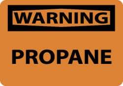 NMC - "Warning - Propane", 10" Long x 14" Wide, Rigid Plastic Safety Sign - Rectangle, 0.05" Thick, Use for Hazardous Materials - USA Tool & Supply