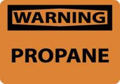 NMC - "Warning - Propane", 7" Long x 10" Wide, Rigid Plastic Safety Sign - Rectangle, 0.05" Thick, Use for Hazardous Materials - USA Tool & Supply