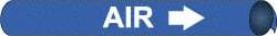 NMC - Pipe Marker with Air Legend and Arrow Graphic - 6 to 8" Pipe Outside Diam, White on Blue - USA Tool & Supply