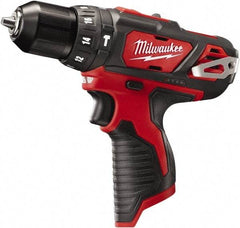 Milwaukee Tool - 12 Volt 3/8" Keyless Chuck Cordless Hammer Drill - 0 to 22,500 BPM, 0 to 400 & 0 to 1,500 RPM, Reversible - USA Tool & Supply