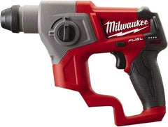 Milwaukee Tool - 12 Volt SDS Plus Chuck Cordless Rotary Hammer - 0 to 6,200 BPM, 0 to 900 RPM, Reversible - USA Tool & Supply