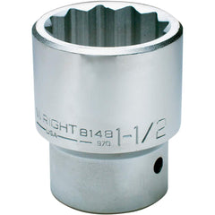 Wright Tool & Forge - Hand Sockets; Drive Size (Inch): 1 ; Size (Inch): 1-1/4 ; Type: Standard ; Tool Type: Hand Socket ; Number of Points: 12 ; Finish/Coating: Full Polish Chrome - Exact Industrial Supply