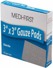 Medique - 3" Long x 3" Wide, General Purpose Pads - White, Gauze Bandage - USA Tool & Supply