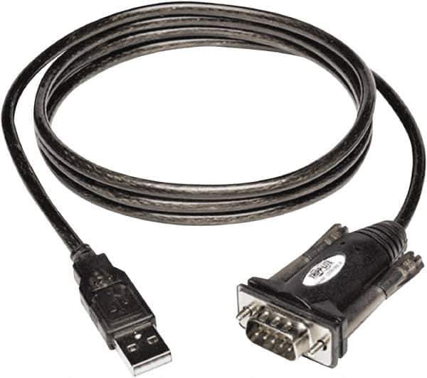 Tripp-Lite - 5' Long, USB A (Male); DB9 (Male) Computer Cable - Black, Male - USA Tool & Supply