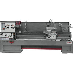 Jet - 18" Swing, 80" Between Centers, 230 Volt, Triple Phase Engine Lathe - 7MT Taper, 7-1/2 hp, 25 to 1,800 RPM, 3-1/8" Bore Diam, 40" Deep x 49" High x 137" Long - USA Tool & Supply