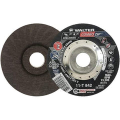 WALTER Surface Technologies - 60 Grit, 4-1/2" Wheel Diam, 5/64" Wheel Thickness, 7/8" Arbor Hole, Type 27 Depressed Center Wheel - 13,300 Max RPM - USA Tool & Supply