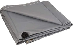 PRO-SAFE - Tarp-Shaped Heavy Duty Flame Retardant Roof Leak Diverter - 10' Long x 10' Wide x 18 mil Thick, Gray - USA Tool & Supply