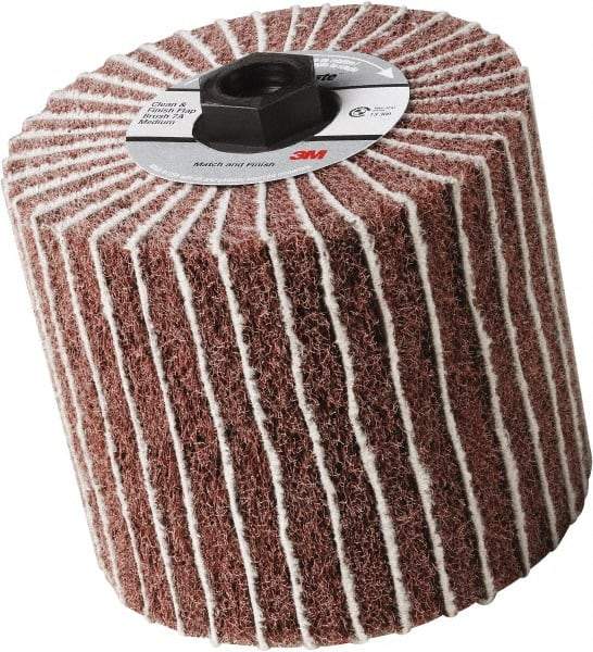 3M - 4-1/2" Diam 150 Grit Aluminum Oxide Unmounted Flap Wheel - 5/8-11 Threaded Hole, 4" Wide, Nonwoven & Coated, Grade Fine, 3,500 Max RPM - USA Tool & Supply