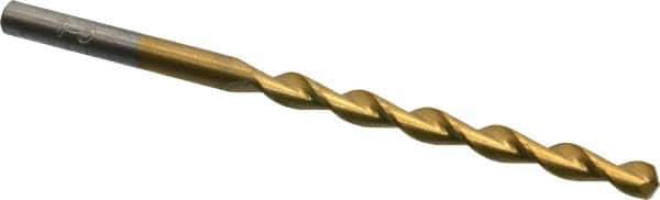 Chicago-Latrobe - 11/64" 135° High Speed Steel Jobber Drill - TiN Finish, Right Hand Cut, Parabolic Flute, Straight Shank, 3-1/4" OAL, Split Point - USA Tool & Supply