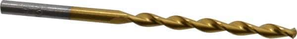 Chicago-Latrobe - #25 135° High Speed Steel Jobber Drill - TiN Finish, Right Hand Cut, Parabolic Flute, Straight Shank, 3" OAL, Split Point - USA Tool & Supply