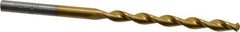 Chicago-Latrobe - #25 135° High Speed Steel Jobber Drill - TiN Finish, Right Hand Cut, Parabolic Flute, Straight Shank, 3" OAL, Split Point - USA Tool & Supply