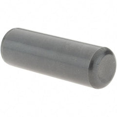 Value Collection - 1/2" Diam x 1-1/2" Pin Length Grade 8 Alloy Steel Standard Dowel Pin - Bright Finish, C 47-58 & C 60 (Surface) Hardness, 29,450 Lb (Single Shear), 58,900 Lb (Double Shear) Breaking Strength, 1 Beveled & 1 Rounded End - USA Tool & Supply
