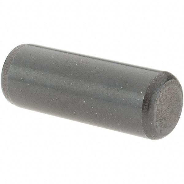 Value Collection - 3/8" Diam x 1" Pin Length Grade 8 Alloy Steel Standard Dowel Pin - Bright Finish, C 47-58 & C 60 (Surface) Hardness, 16,550 Lb (Single Shear), 33,100 Lb (Double Shear) Breaking Strength, 1 Beveled & 1 Rounded End - USA Tool & Supply