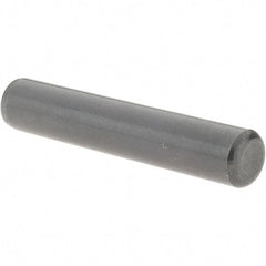 Value Collection - 3/8" Diam x 2" Pin Length Grade 8 Alloy Steel Standard Dowel Pin - Bright Finish, C 47-58 & C 60 (Surface) Hardness, 16,550 Lb (Single Shear), 33,100 Lb (Double Shear) Breaking Strength, 1 Beveled & 1 Rounded End - USA Tool & Supply