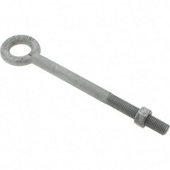 Value Collection - 5,200 Lb Capacity, Steel, 3/4-10 Thread, Fixed Lifting Eye Bolt - Partially Threaded, 10" Shank, No Shoulder - USA Tool & Supply