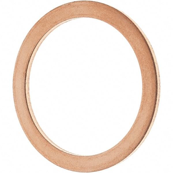 Value Collection - 7/8 SAE, 1" ID x 1-1/4" OD Oil Drain Plug Gasket - 1/16" Thick, Copper - USA Tool & Supply