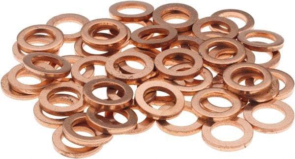 Value Collection - 5/16 SAE, 21/64" ID x 1/2" OD Oil Drain Plug Gasket - 1/16" Thick, Copper - USA Tool & Supply