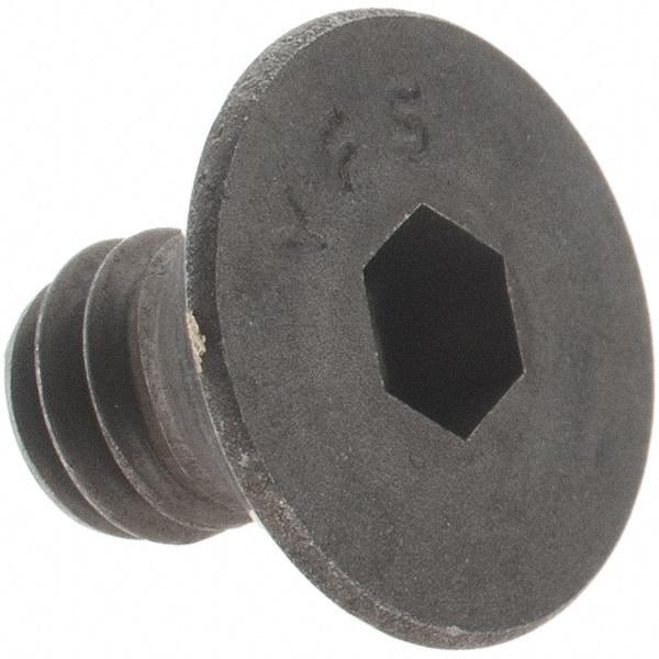 Value Collection - 1/4-20 UNC Hex Socket Drive, 82° Flat Screw - Alloy Steel, Black Oxide Finish, Fully Threaded, 3/8" OAL - USA Tool & Supply