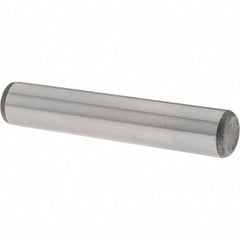 Value Collection - 3/8" Diam x 2" Pin Length Grade 8 Alloy Steel Standard Dowel Pin - C 50-58 Hardness, 28,700 Lb Breaking Strength, 1 Beveled & 1 Rounded End - USA Tool & Supply