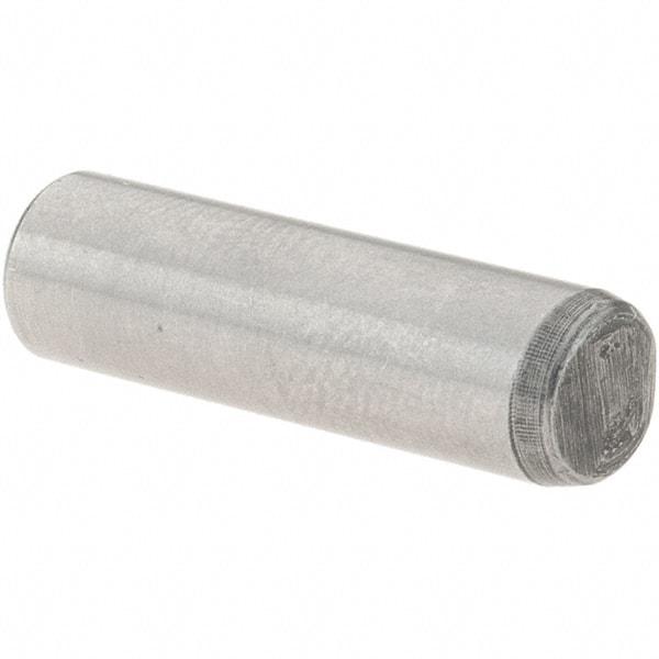 Value Collection - 1/4" Diam x 7/8" Pin Length Grade 8 Alloy Steel Standard Dowel Pin - C 50-58 Hardness, 12,800 Lb Breaking Strength, 1 Beveled & 1 Rounded End - USA Tool & Supply