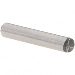 Value Collection - 3/32" Diam x 1/2" Pin Length Grade 8 Alloy Steel Standard Dowel Pin - C 50-58 Hardness, 1,800 Lb Breaking Strength, 1 Beveled & 1 Rounded End - USA Tool & Supply