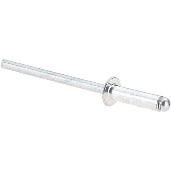 Value Collection - Size 45 Dome Head Aluminum Open End Blind Rivet - Aluminum Mandrel, 0.251" to 0.312" Grip, 1/4" Head Diam, 0.129" to 0.133" Hole Diam, 0.462" Length Under Head, 1/8" Body Diam - USA Tool & Supply