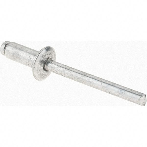 Value Collection - Size 64 Dome Head Aluminum Open End Blind Rivet - Aluminum Mandrel, 0.188" to 1/4" Grip, 3/8" Head Diam, 0.192" to 0.198" Hole Diam, 0.45" Length Under Head, 3/16" Body Diam - USA Tool & Supply