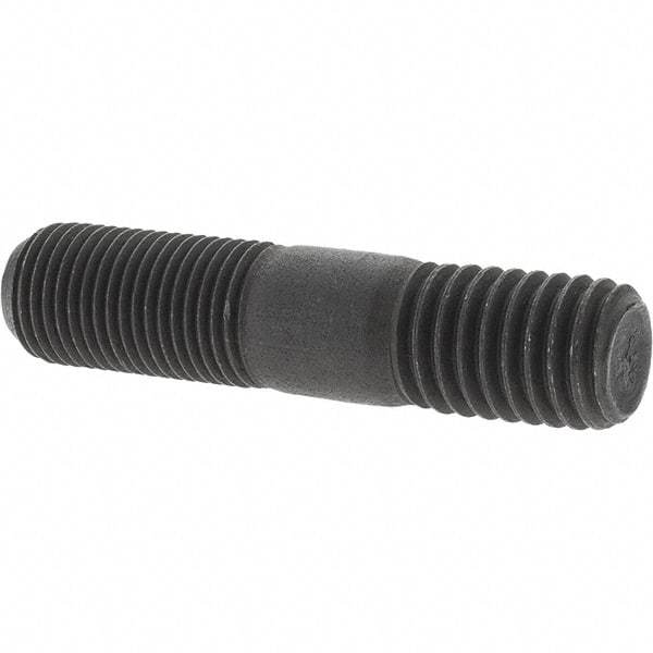 Value Collection - 1/2-20 Long Thread, 1/2-13 Short Thread, 2-1/4" OAL Unequal Double Threaded Stud - Steel, Uncoated, 1-1/16" Long Thread Length, 3/4" Short Thread Length - USA Tool & Supply