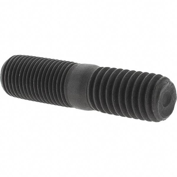 Value Collection - 1/2-20 Long Thread, 1/2-13 Short Thread, 2" OAL Unequal Double Threaded Stud - Steel, Uncoated, 15/16" Long Thread Length, 13/16" Short Thread Length - USA Tool & Supply