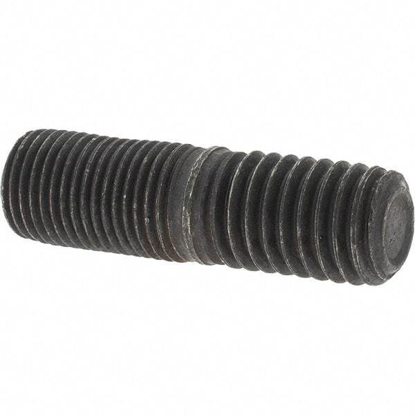 Value Collection - 1/2-20 Long Thread, 1/2-13 Short Thread, 1-3/4" OAL Unequal Double Threaded Stud - Steel, Uncoated, 7/8" Long Thread Length, 3/4" Short Thread Length - USA Tool & Supply