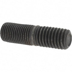 Value Collection - 1/2-20 Long Thread, 1/2-13 Short Thread, 1-3/4" OAL Unequal Double Threaded Stud - Steel, Uncoated, 7/8" Long Thread Length, 3/4" Short Thread Length - USA Tool & Supply