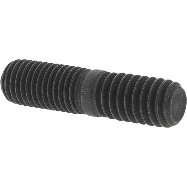 Value Collection - 5/16-24 Long Thread, 5/16-18 Short Thread, 1-1/4" OAL Unequal Double Threaded Stud - Steel, Uncoated, 5/8" Long Thread Length, 1/2" Short Thread Length - USA Tool & Supply