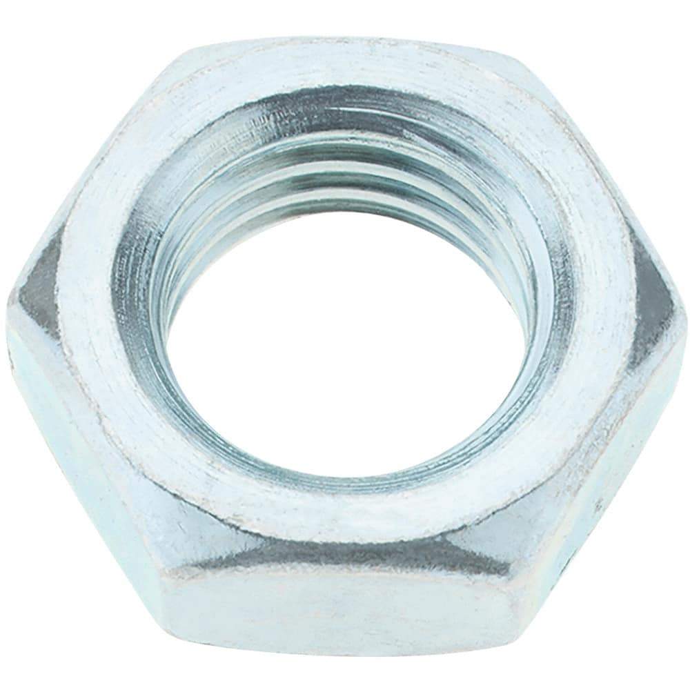 Value Collection - 7/8-9 UNC Steel Right Hand Hex Jam Nut - 1-5/16" Across Flats, 0.4844" High, Zinc-Plated Finish - USA Tool & Supply