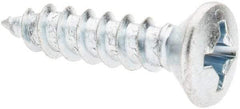 Value Collection - #12 Oval Head Phillips Sheet Metal Screw - Steel, 1" OAL, AISI 1016, ANSI/ASME B18.6.4, ASME B18.6.3 & SAE J933, Grade 1016-1024 - USA Tool & Supply