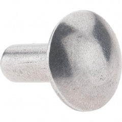 Value Collection - 3/16" Body Diam, Brazier Aluminum Solid Rivet - 1/2" Length Under Head - USA Tool & Supply