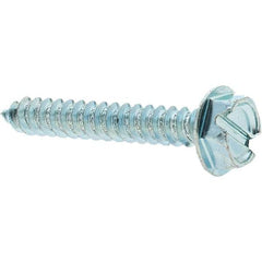 Value Collection - #10 Hex Washer Head Slotted Sheet Metal Screw - Steel, 1-1/4" Length Under Head, Grade 2 - USA Tool & Supply