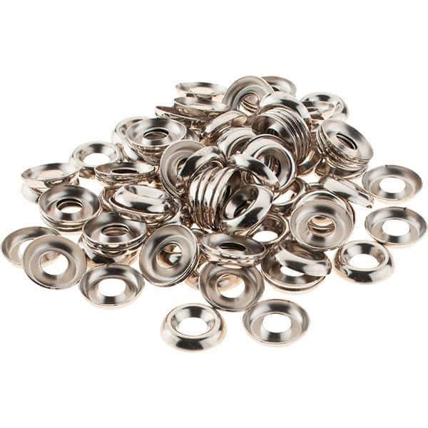 Value Collection - 3/32" Thick, Nickel-Plated Finish, Brass, Standard Countersunk Washer - 0.488" OD - USA Tool & Supply