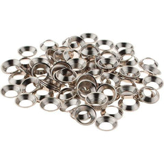 Value Collection - 3/32" Thick, Nickel-Plated Finish, Brass, Flush Type Finishing Washer - 0.488" OD - USA Tool & Supply