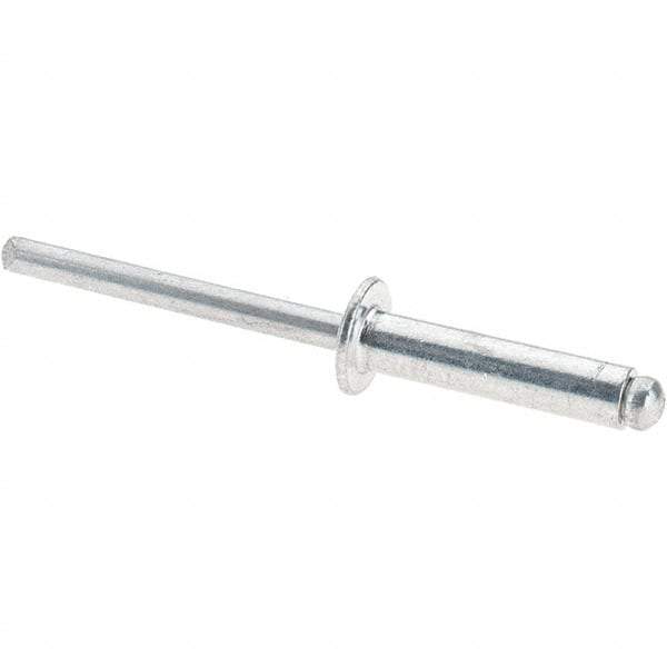 Value Collection - Size 610 Dome Head Aluminum Open End Blind Rivet - Aluminum Mandrel, 0.501" to 5/8" Grip, 3/8" Head Diam, 0.192" to 0.198" Hole Diam, 0.825" Length Under Head, 3/16" Body Diam - USA Tool & Supply