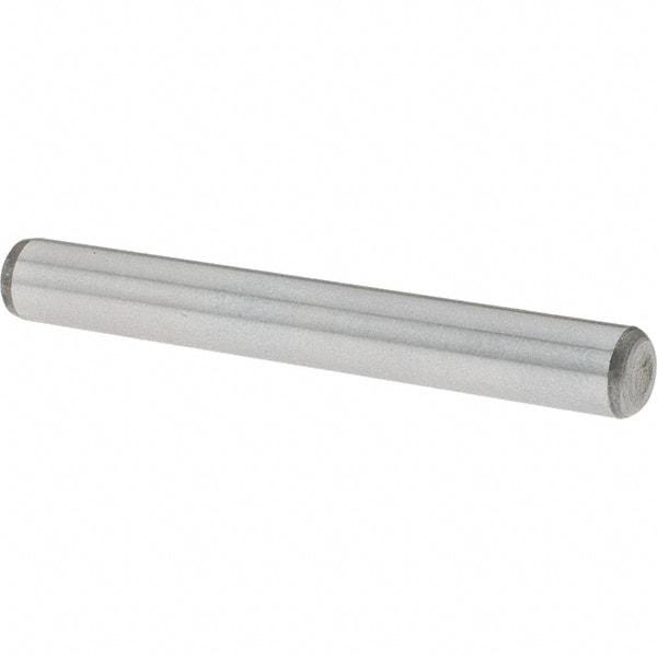 Value Collection - 1/4" Diam x 2" Pin Length Grade 8 Alloy Steel Standard Dowel Pin - C 50-58 Hardness, 12,800 Lb Breaking Strength, 1 Beveled & 1 Rounded End - USA Tool & Supply
