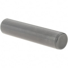 Value Collection - 3/8" Diam x 1-3/4" Pin Length Grade 8 Alloy Steel Standard Dowel Pin - Bright Finish, C 47-58 & C 60 (Surface) Hardness, 16,550 Lb (Single Shear), 33,100 Lb (Double Shear) Breaking Strength, 1 Beveled & 1 Rounded End - USA Tool & Supply