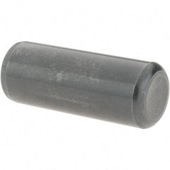 Value Collection - 1/2" Diam x 1-1/4" Pin Length Grade 8 Alloy Steel Standard Dowel Pin - Bright Finish, C 47-58 & C 60 (Surface) Hardness, 29,450 Lb (Single Shear), 58,900 Lb (Double Shear) Breaking Strength, 1 Beveled & 1 Rounded End - USA Tool & Supply