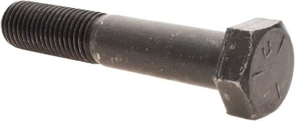 Value Collection - 1-8 UNC, 5-1/2" Length Under Head Hex Head Cap Screw - Partially Threaded, Grade 5 Steel, Uncoated, 1-1/2" Hex - USA Tool & Supply