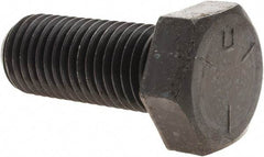 Value Collection - 1-8 UNC, 2-1/2" Length Under Head Hex Head Cap Screw - Fully Threaded, Grade 5 Steel, Uncoated, 1-1/2" Hex - USA Tool & Supply