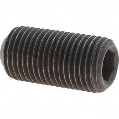 Value Collection - 1/2-20 UNF, 1" OAL, Cup Point Set Screw - Grade 8 Alloy Steel, 1/4" Key - USA Tool & Supply