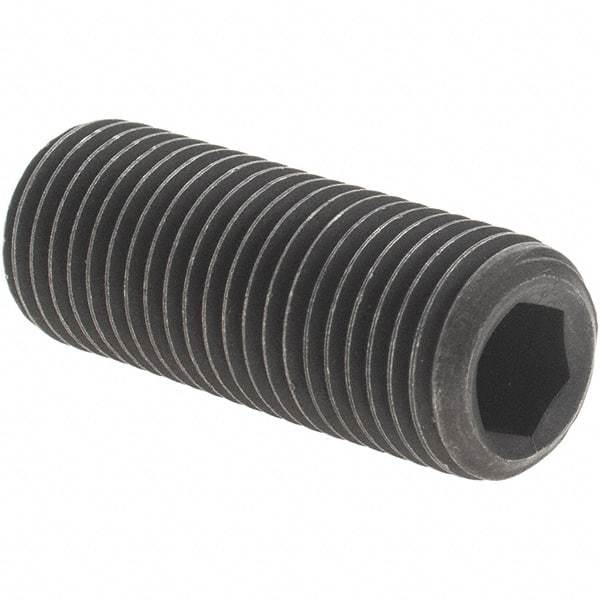 Value Collection - 3/8-24 UNF, 1" OAL, Cup Point Set Screw - Grade 8 Alloy Steel, 3/16" Key - USA Tool & Supply