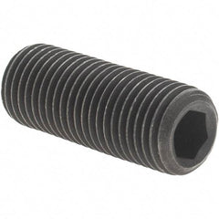 Value Collection - 3/8-24 UNF, 1" OAL, Cup Point Set Screw - Grade 8 Alloy Steel, 3/16" Key - USA Tool & Supply