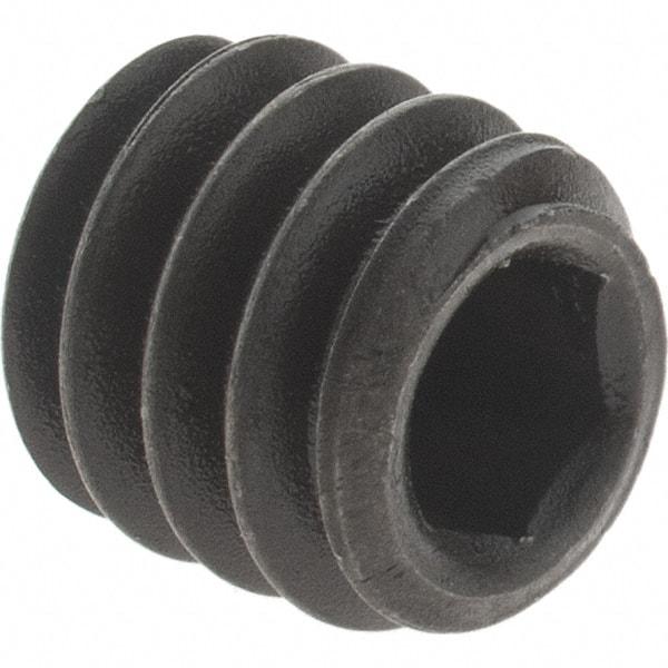 Value Collection - 1/4-20 UNC, 1/4" OAL, Cup Point Set Screw - Grade 8 Alloy Steel, 1/8" Key - USA Tool & Supply