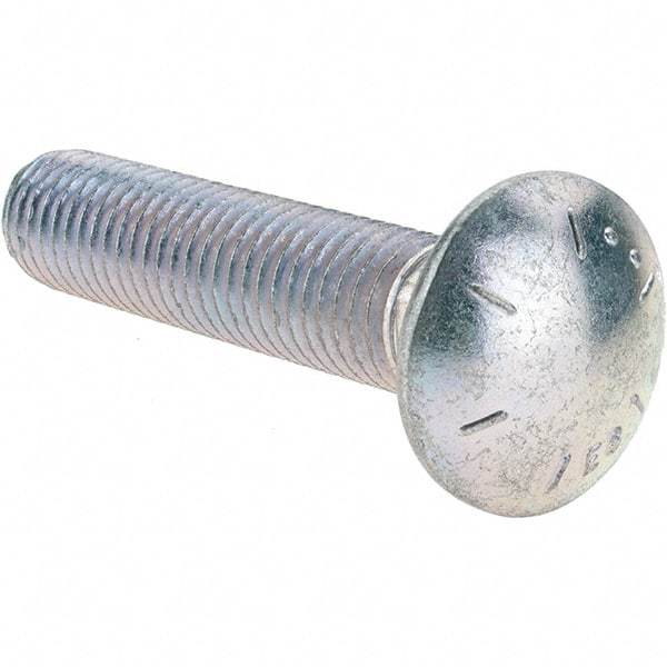 Value Collection - 5/8-11 UNC 3" Length Under Head, Standard Square Neck, Carriage Bolt - Grade 8 Alloy Steel, Zinc Trivalent Chromate Finish - USA Tool & Supply